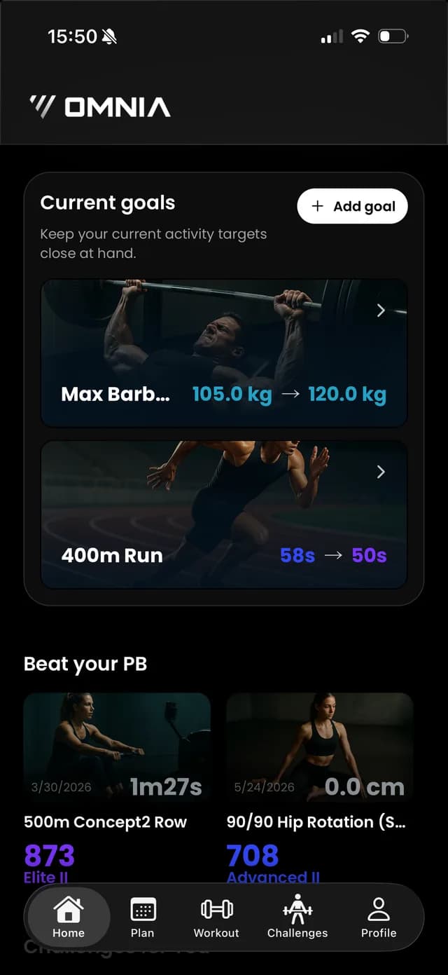 Omnia app home screen