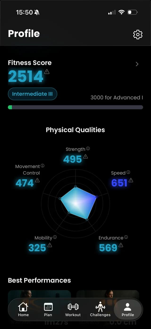 Omnia app exercise view